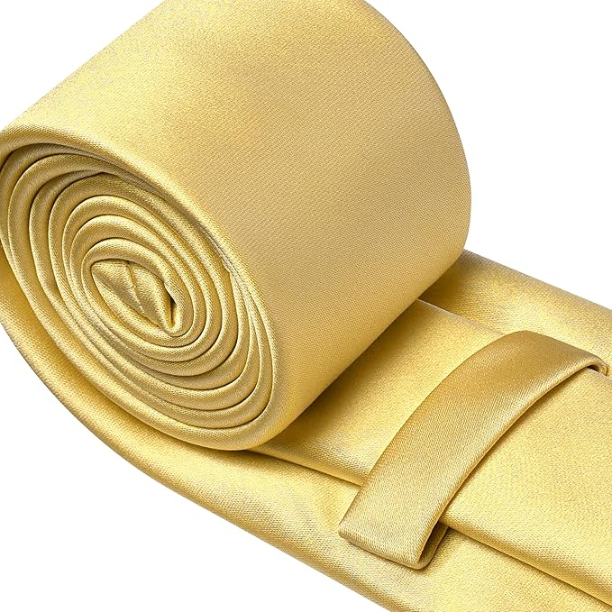 Branduce 3.15"（8cm） Mens Solid Satin Tie Pure Color Necktie for Business and Wedding + Gift Box