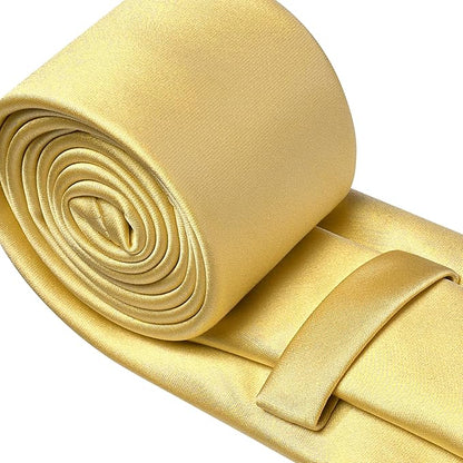 Branduce 3.15"（8cm） Mens Solid Satin Tie Pure Color Necktie for Business and Wedding + Gift Box