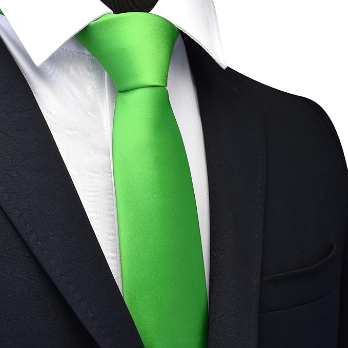Branduce 3.15"（8cm） Mens Solid Satin Tie Pure Color Necktie for Business and Wedding + Gift Box