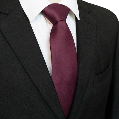 JEMYGINS Solid Color Tie Mens Necktie for Business and Wedding