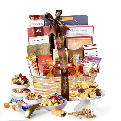 Broadway Basketeers Condolences Gourmet Gift Basket, Kosher Sympathy Food Gift Baskets for Delivery, Perfect Care Package Box or Assorted Snack Gifts for Bereavement, Loss, Funeral, or Shiva