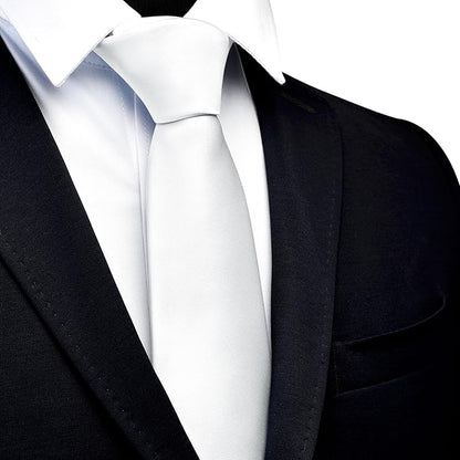 Branduce 3.15"（8cm） Mens Solid Satin Tie Pure Color Necktie for Business and Wedding + Gift Box