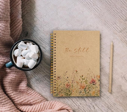 PSALM 46 Be Still and Know That I am God Christian Notebook Journal - Christian Gifts for Women, Bible Journal Notebooks for Note Taking, Bible Journaling Notebook, Spiral Notebook 5.5x8.3 Kraft Paper