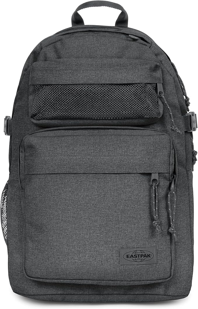EASTPAK Double Pro – 32L Performance Backpack with 16" Laptop Sleeve, Dual Compartments, Security Pocket, Bottle Holder & Organizer, Black Denim
