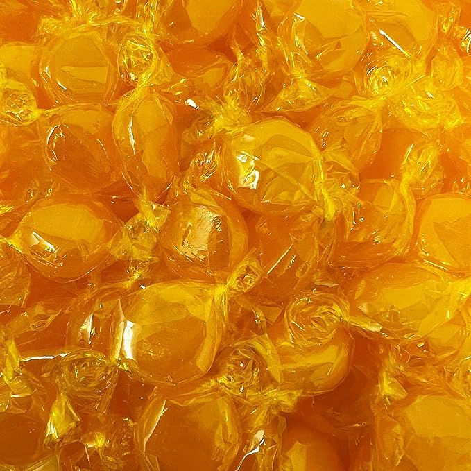 Holiday Butterscotch Hard Candy Disks - 6 lbs - Butter Scotch Flavored Old School Classic Hard Candies - Bulk American Vintage Candy Assortment- Individually Wrapped, 96 oz.