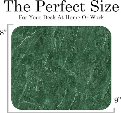Green Marble Agate Mouse Pad Mat Mousepad for Desk Computer Laptop PC Gaming Home or Office Gift Marbled Abstract (Green MP27)