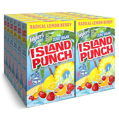 Wyler's Light Island Punch, Radical Lemon Berry, 10 CT