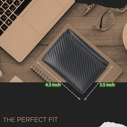 Real Leather Mens Trifold Wallet RFID Blocking Slim Minimalist Front Pocket - Thin & Stylish with ID Window in Gift Box