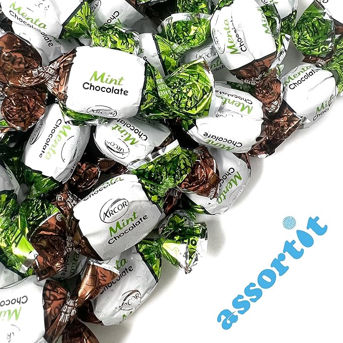 Holiday Chocolate Filled Mints - 10 lbs - Refreshing After Dinner Mint Hard Candies Filled with Chocolates - Bulk American Vintage Candy Assortment - Individually Wrapped, 160oz