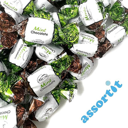 Holiday Chocolate Filled Mints - 10 lbs - Refreshing After Dinner Mint Hard Candies Filled with Chocolates - Bulk American Vintage Candy Assortment - Individually Wrapped, 160oz