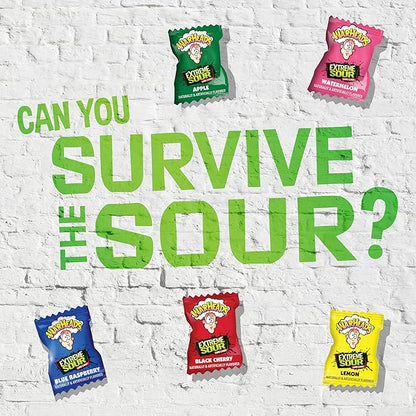 WARHEADS - Extreme Sour Hard Candy - Sour Apple, Black Cherry, Blue Raspberry, Lemon & Watermelon Flavors, Great for Parades- 1lb. Bulk Bag