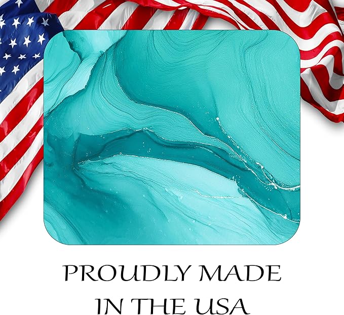 Aqua Blue Marble Agate Mouse Pad Mat Mousepad for Desk Computer Laptop PC Gaming Home or Office Gift Marbled Abstract (Aqua MP55)