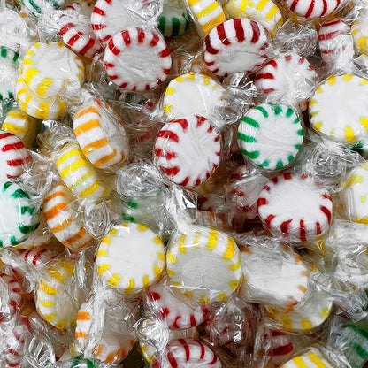 Holiday Fruit Flavored Starlight Hard Candy - 10 lbs - Apple, Strawberry, Lemon and Orange Flavored Disks Old School Classic Starlights - Bulk American Vintage Candy Assortment - Individually Wrapped, 160 oz.