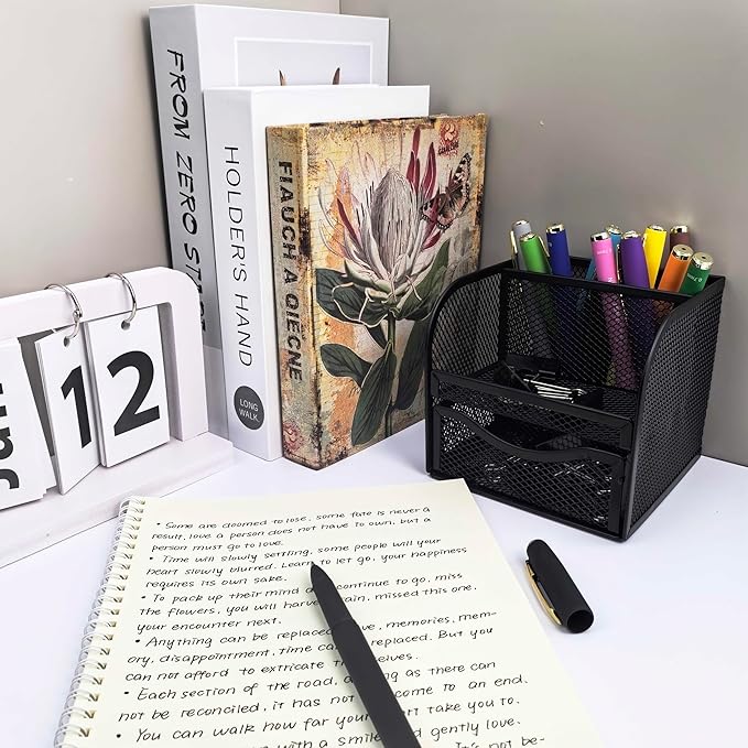 Fengtaiyuan P18, Black Gel Ink Rollerball Pens - Comfortable Non-Slip Grip, Black Ink, Extra Fine, 0.5mm, Quick-Drying Ink, 18-Piece Box (P18)