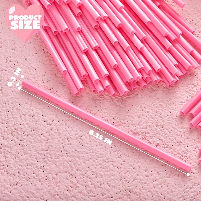 JOYIN 200 PCS Valentine Heart Shaped Pink Straws, Reusable Drinking Cute Straw for Valentine's day Cocktail, Birthday Party, Bridal Shower, Wedding Supplies, Valentine Party