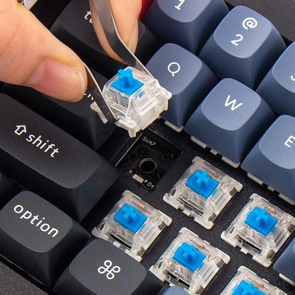 Keychron Q4 Wired Custom Mechanical Keyboard, 60% Layout QMK/VIA Programmable Macro with Hot-swappable Gateron G Pro Blue Switch Double Gasket Compatible with Mac Windows Linux (Black)