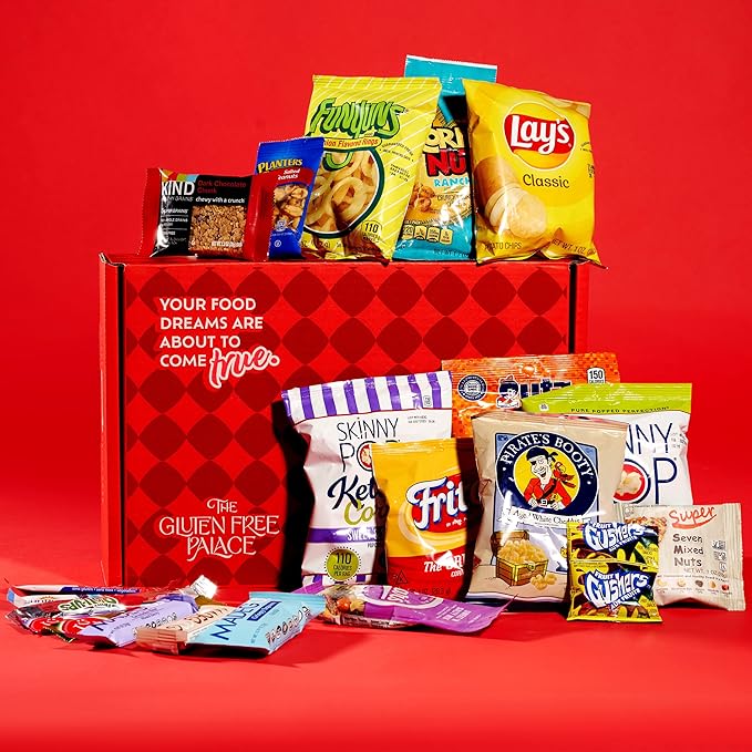 Gluten Free Palace Healthy Snack Variety Box – Adults, College Students & Corporate Gift Basket – Gluten Free Snack Box (50 Count)