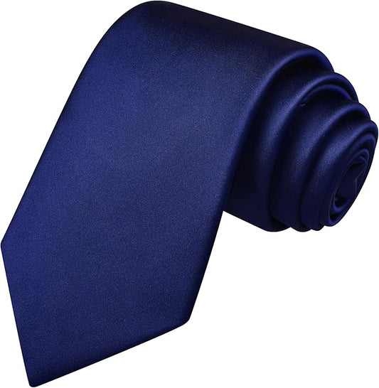 Branduce 3.15"（8cm） Mens Solid Satin Tie Pure Color Necktie for Business and Wedding + Gift Box