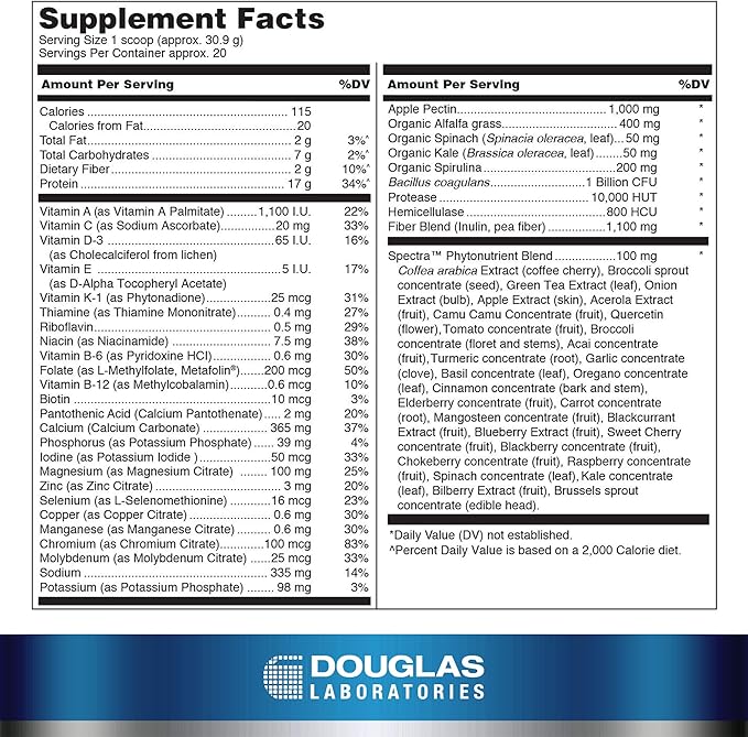 Douglas Laboratories Ultra Protein Green | Vanilla Plant-Based Protein Powder | 21.8 Ounces