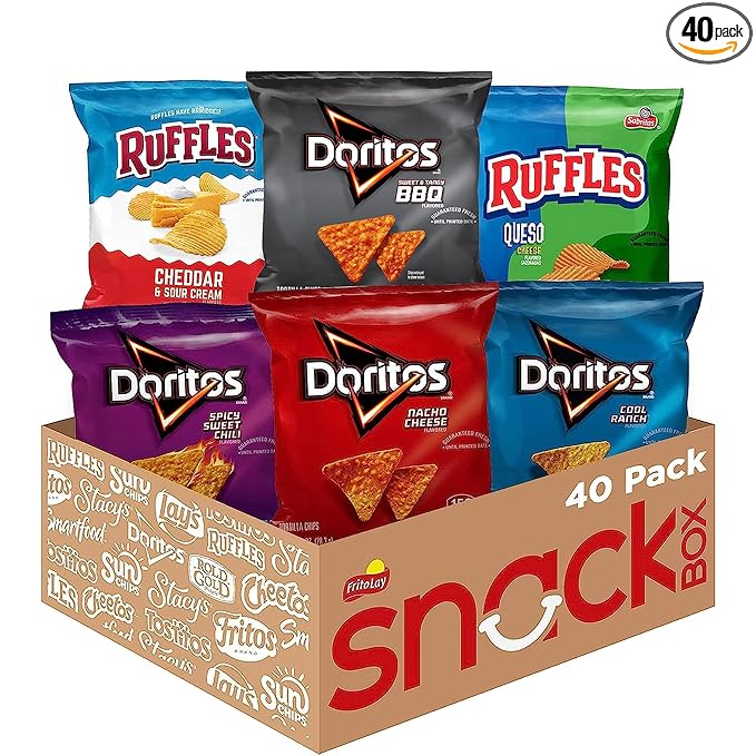 Frito-Lay Ruffles and Doritos Bold Variety Pack, 1 Ounce (Pack of 40)
