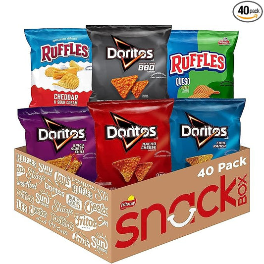 Frito-Lay Ruffles and Doritos Bold Variety Pack, 1 Ounce (Pack of 40)