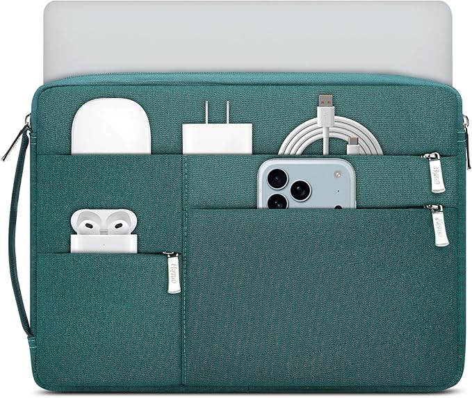 HYZUO 15-16 Inch Laptop Sleeve Bag for MacBook Pro 16 M4/M3/M2/M1 2025-2019, 15" Surface Book, Portable NoteBook Case for 15" 15.6" HP Dell Lenovo ThinkBook Asus Acer Samsung HUAWEI, Dark Green