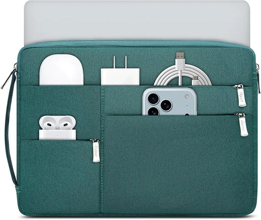 HYZUO 15-16 Inch Laptop Sleeve Bag for MacBook Pro 16 M4/M3/M2/M1 2025-2019, 15" Surface Book, Portable NoteBook Case for 15" 15.6" HP Dell Lenovo ThinkBook Asus Acer Samsung HUAWEI, Dark Green