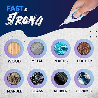 CA Glue Thick Viscosity Kit,1.75 oz. Cyanoacrylate Glue, Heavy-Duty Super Glue for Gap-Filling, Wood, Metal, Plastic, Furniture Repair, High-Strength Adhesive for Vertical and Overhead Surfaces