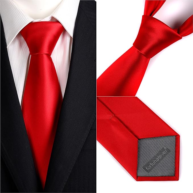 Mens Solid Satin Mens Tie With Hanky,Handmade Neckties For Men