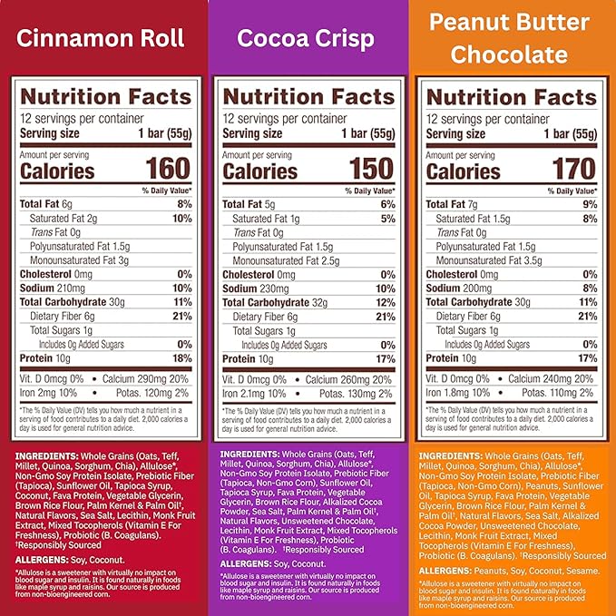 Munk Pack Sampler Pack Probiotic Protein Snack Bars Stocking Stuffers | 10g Plant Protein, 1g Sugar, 6g Fiber |Diabetic-Friendly Ideal Breakfast Bars - On-the-Go Snacks, Gluten-Free, Non-GMO | 5 Count
