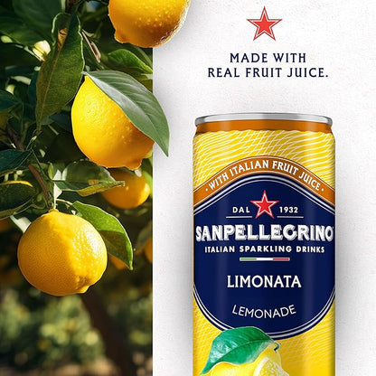 Sanpellegrino Italian Sparkling Drink Limonata, Sparkling Lemon Beverage, 24 Pack Of Cans