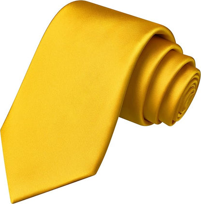 Branduce 3.15"（8cm） Mens Solid Satin Tie Pure Color Necktie for Business and Wedding + Gift Box