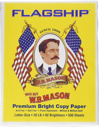 Flagship Copy Paper by WB Mason, 92 Bright, 20 lb., 500 Sheets