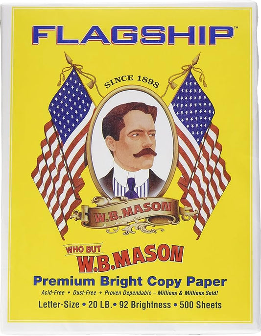 Flagship Copy Paper by WB Mason, 92 Bright, 20 lb., 500 Sheets