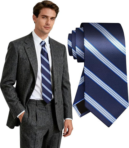 Fineknot Ties for Men, Jacquard Neck Ties, Mens Plaid Paisley Striped Tie, Classic Floral Mens Ties for Wedding Business
