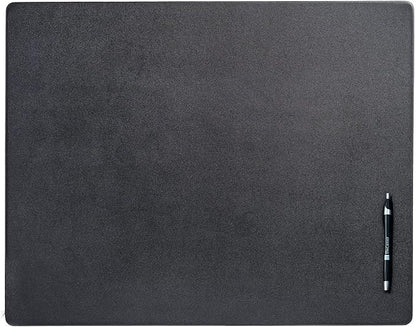 Black Leather 24" x 19" Desk Mat Without Rails