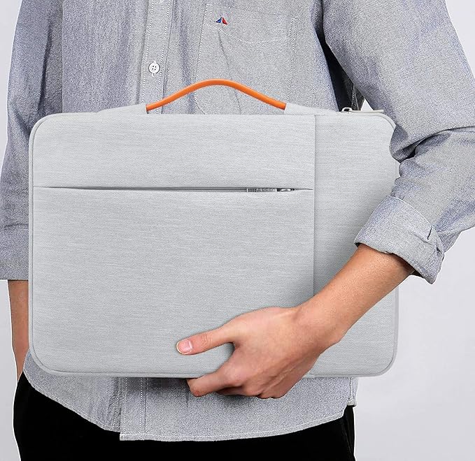 Lacdo 360° Protective 15-15.6 Inch Laptop Sleeve Case for Acer HP Lenovo Dell ASUS Laptop, Acer Aspire 15, HP Pavilion 15, Dell Inspiron 15, Lenovo IdeaPad 15, ASUS ZenBook 15 Computer Bag, Gray