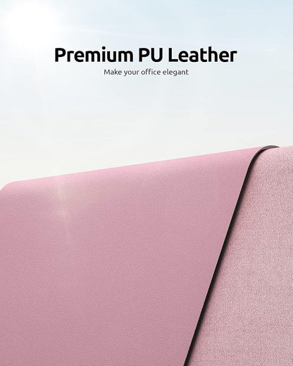 YSAGi Leather Desk Protector, Office Mat, Large Mouse Mat, Non-Slip PU Leather Blotter, Laptop Desk, Waterproof Writing Pad for Office and Home (Pale Mauve, 35.4" x 17")