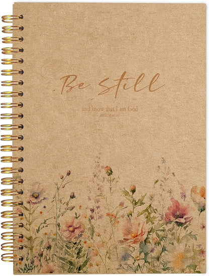 PSALM 46 Be Still and Know That I am God Christian Notebook Journal - Christian Gifts for Women, Bible Journal Notebooks for Note Taking, Bible Journaling Notebook, Spiral Notebook 5.5x8.3 Kraft Paper