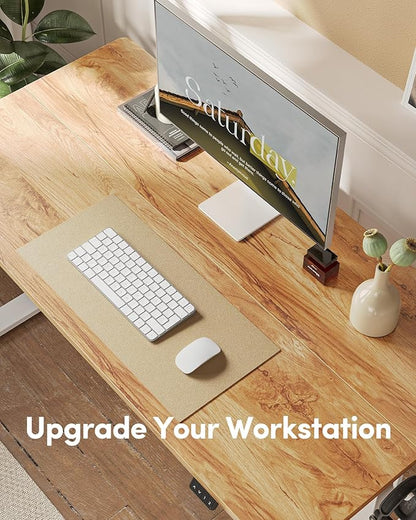 FEZIBO Electric Standing Desk Adjustable Height, 40 x 24 Inch Sit and Stand Desk, Home Office Desk, Ergonomic Workstation Computer Desk, Light Rustic