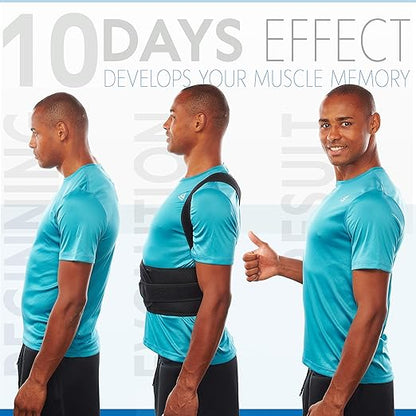 Posture Corrector for Men and Women - Back Brace for Upper and Lower Body Support - Adjustable Straightener with Pain Relief and Muscle Memory (Medium)