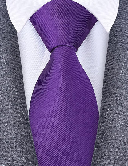 Branduce 3.15"（8cm） Men's Solid Color Formal Woven Necktie + Gift Box
