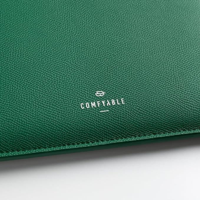 Comfyable Laptop Sleeve 14 Inch Precisely Compatible with MacBook Pro M4 M3 M2 M1 Pro/Max 2024, Genuine Leather Cover Case, Leafy Green