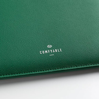 Comfyable Laptop Sleeve 14 Inch Precisely Compatible with MacBook Pro M4 M3 M2 M1 Pro/Max 2024, Genuine Leather Cover Case, Leafy Green