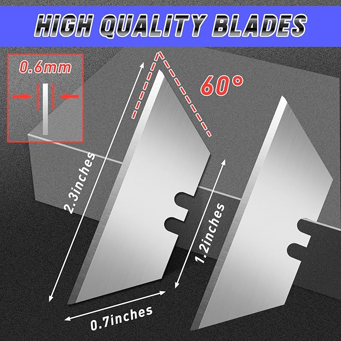 4 Pack Folding Utility Knife with Extra 10Pcs Blades, Box Cutters for Home, Office, Warehouse, Durable Razor Knife, Box Knife, Box Opener, Small Box Cutter with Clip, Navajas de Trabajo
