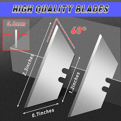 4 Pack Folding Utility Knife with Extra 10Pcs Blades, Box Cutters for Home, Office, Warehouse, Durable Razor Knife, Box Knife, Box Opener, Small Box Cutter with Clip, Navajas de Trabajo