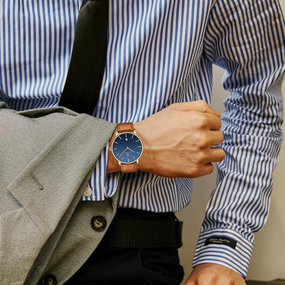 BEN NEVIS Watch, Mens Watch, Minimalist Fashion Simple Wrist Watch Analog Date with Leather Strap