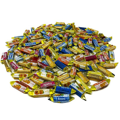 Holiday Fruity Hard Candy Filled With Real Fruit Pulp - 3 lbs - Peach, Strawberry, Pineapple, Orange and Lemon Flavored Bon Bons Filled with Real Fruit Pulp - Bulk American Vintage Candy Assortment - Individually Wrapped, 48 oz.