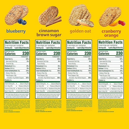 belVita Breakfast Bars Biscuits Variety Pack, 4 Flavors, 30 Total Packs, 6 Boxes (4 Biscuits Per Pack)