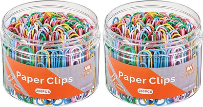 NEEWAY 200pcs Colored Paper Clips, 2 Inch Large Paper Clip, Jumbo Paperclips, Paper Clips Assorted Colors (Pack of 2)
